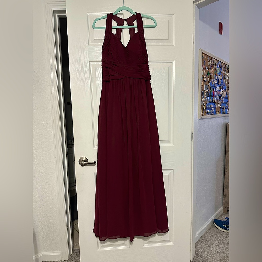 Azazie Claudia Cabernet Wine Bridesmaid Dress Size A14